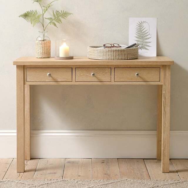 Inglesham Whitewash Oak Console Desk - The Cotswold Company - image 1