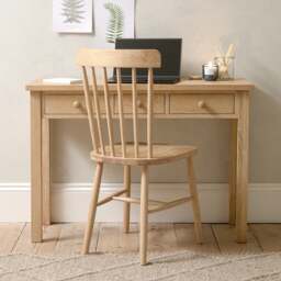 Inglesham Whitewash Oak Console Desk - The Cotswold Company - thumbnail 4