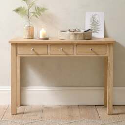 Inglesham Whitewash Oak Console Desk - The Cotswold Company