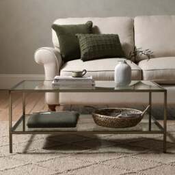 Foxcote Brushed Bronze Rectangular Coffee Table - The Cotswold Company - thumbnail 1
