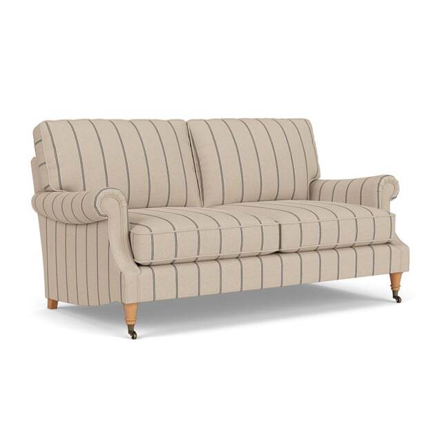 3 Seater Sofa - Charcoal - Compton Stripe - Taylor High Back - The Cotswold Company - image 1
