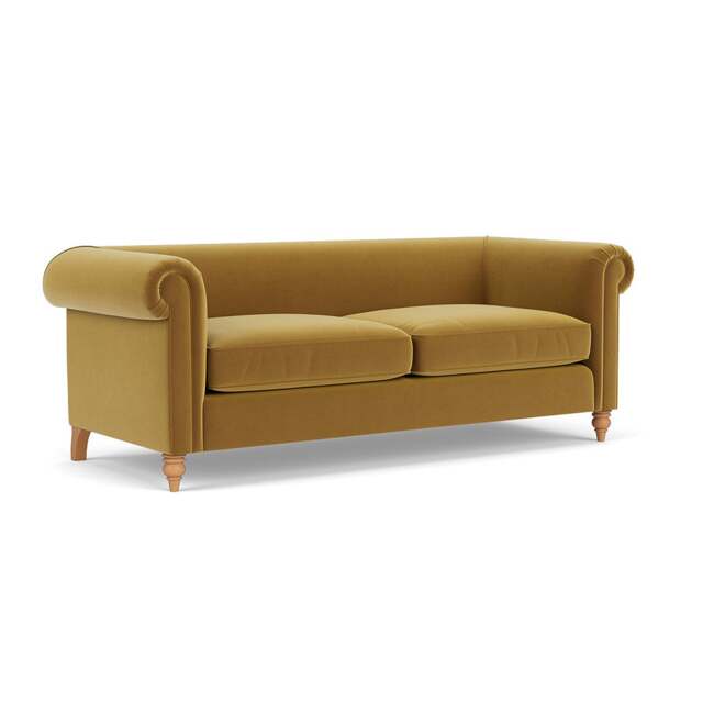 4 Seater Sofa - Mustard - Matt Velvet - Rayner - The Cotswold Company - image 1