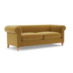 4 Seater Sofa - Mustard - Matt Velvet - Rayner - The Cotswold Company
