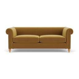 4 Seater Sofa - Mustard - Matt Velvet - Rayner - The Cotswold Company - thumbnail 2