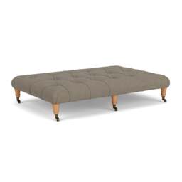 Foot Stool - Mid Grey - House Linen Mix - Amelia Large - The Cotswold Company - thumbnail 1