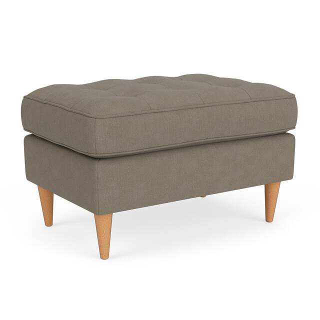 Foot Stool - Mid Grey - House Linen Mix - Saxon Small - The Cotswold Company - image 1