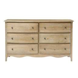 6 Drawer Chest - Camille Limewash Oak - The Cotswold Company - thumbnail 3