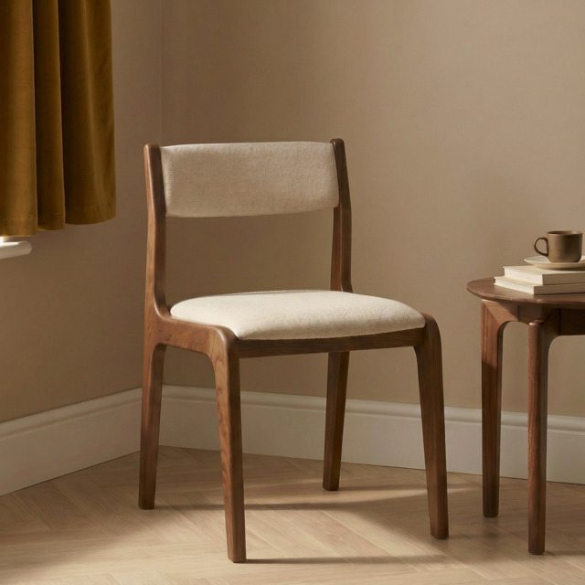 Cranham Dark Ash Upholstered Dining Chair - The Cotswold Company - image 1