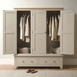 Triple Wardrobe - Chester Limestone - The Cotswold Company