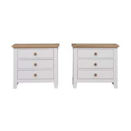 Set of 2 Jumbo Bedside Tables - Chester Pure White - The Cotswold Company - thumbnail 3