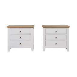 Set of 2 Jumbo Bedside Tables - Chester Pure White - The Cotswold Company - thumbnail 4