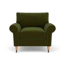 Armchair - Forest Green - Matt Velvet - Osbourne - The Cotswold Company - thumbnail 2