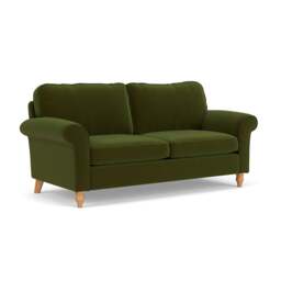 3 Seater Sofa - Forest Green - Matt Velvet - Hurley - The Cotswold Company - thumbnail 1