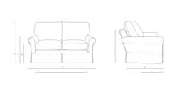 2 Seater Sofa - Charcoal - Compton Stripe - Dawson - The Cotswold Company - thumbnail 4