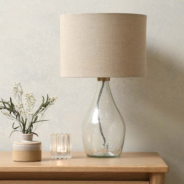 Aubrey Glass Small Lamp Clear - Home Accessories - The Cotswold Company - image 1