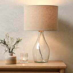 Aubrey Glass Small Lamp Clear - Home Accessories - The Cotswold Company - thumbnail 3