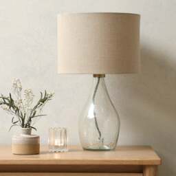 Aubrey Glass Small Lamp Clear - Home Accessories - The Cotswold Company - thumbnail 2