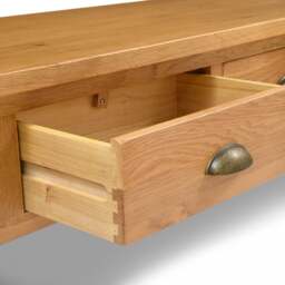 Oakland Rustic Oak Coffee Table with Drawers - The Cotswold Company - thumbnail 5