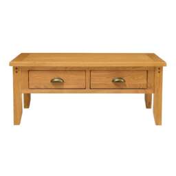 Oakland Rustic Oak Coffee Table with Drawers - The Cotswold Company - thumbnail 2
