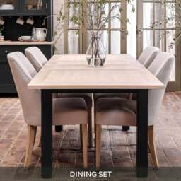4-6 Seater Extending Dining Table and 4 Tulip Dining Chairs Set - Chester Charcoal - The Cotswold Company