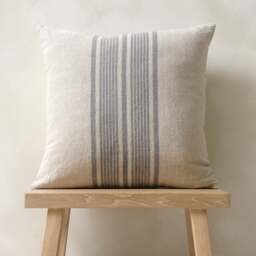 Cotton Linen Bold Stripe Cushion - Navy 45x45cm - Home Accessories - The Cotswold Company - thumbnail 2