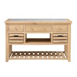 Inglesham Whitewash Oak Kitchen Island - The Cotswold Company - thumbnail 6