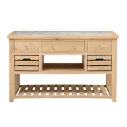 Inglesham Whitewash Oak Kitchen Island - The Cotswold Company - thumbnail 5