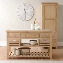 Inglesham Whitewash Oak Kitchen Island - The Cotswold Company - thumbnail 3