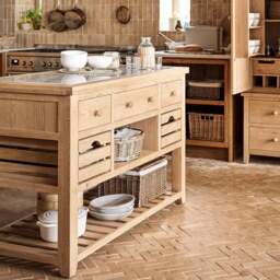 Inglesham Whitewash Oak Kitchen Island - The Cotswold Company - thumbnail 1