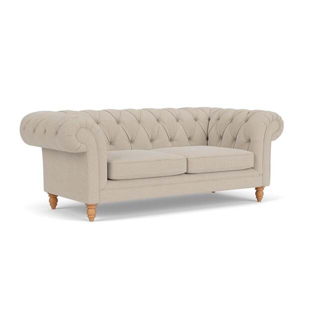 Large 2 Seater Sofa - Natural - Rustic Weave - Harris Chesterfield - The Cotswold Company - image 1