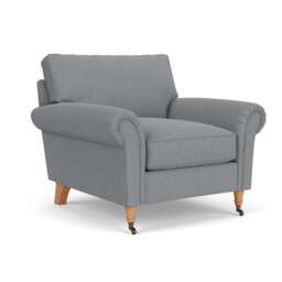 Armchair - Blue Marl - House Weave - Osbourne - The Cotswold Company