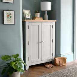 Large Shoe Cupboard - Chester Dove Grey - The Cotswold Company
