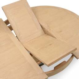 Inglesham Whitewash Oak 4-6 Seater Round Extending Dining Table - The Cotswold Company - thumbnail 6