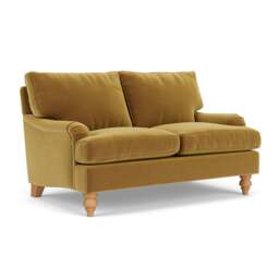 2 Seater Sofa - Mustard - Matt Velvet - Morris - The Cotswold Company - thumbnail 1