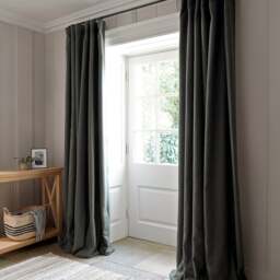 Curtain Pair - 167x137cm - Heathfield Herringbone Weave Moss - The Cotswold Company - thumbnail 1