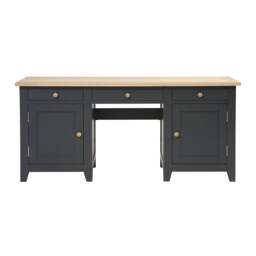 Double Pedestal Desk - Chester Charcoal - The Cotswold Company - thumbnail 5