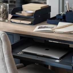 Double Pedestal Desk - Chester Charcoal - The Cotswold Company - thumbnail 4