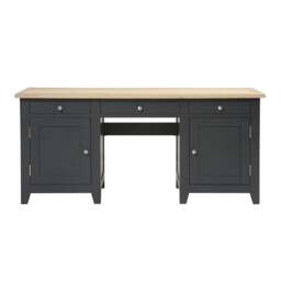 Double Pedestal Desk - Chester Charcoal - The Cotswold Company - thumbnail 6