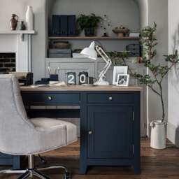 Double Pedestal Desk - Chester Charcoal - The Cotswold Company - thumbnail 3