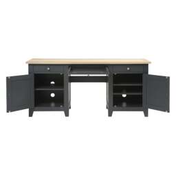 Double Pedestal Desk - Chester Charcoal - The Cotswold Company - thumbnail 7