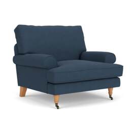 Armchair - Indigo - House linen mix - Stewart - The Cotswold Company - thumbnail 1