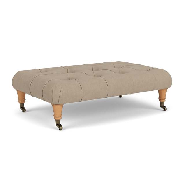 Foot Stool - Natural - House Linen Mix - Amelia Small - The Cotswold Company - image 1