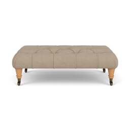 Foot Stool - Natural - House Linen Mix - Amelia Small - The Cotswold Company - thumbnail 2