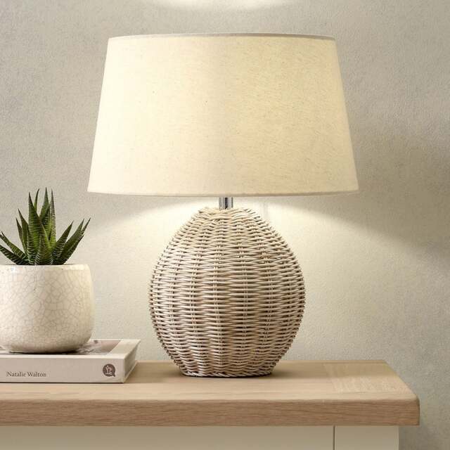 Rattan Medium Table Lamp - Home Accessories - The Cotswold Company - image 1