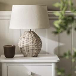 Rattan Medium Table Lamp - Home Accessories - The Cotswold Company - thumbnail 4