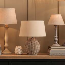 Rattan Medium Table Lamp - Home Accessories - The Cotswold Company - thumbnail 6