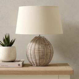 Rattan Medium Table Lamp - Home Accessories - The Cotswold Company - thumbnail 3