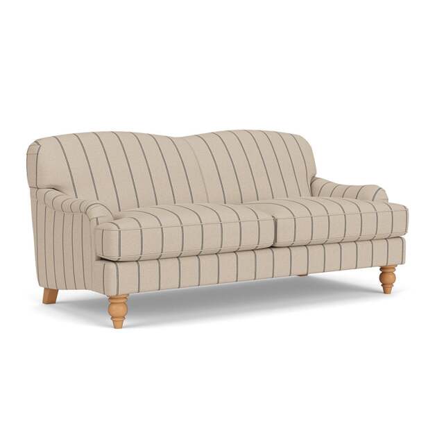 3 Seater Sofa - Charcoal - Compton Stripe - Ashbee - The Cotswold Company - image 1