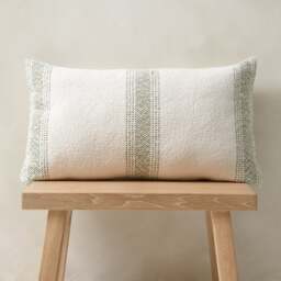 Digby Woven Green Stripe Cushion - Home Accessories - The Cotswold Company - thumbnail 2