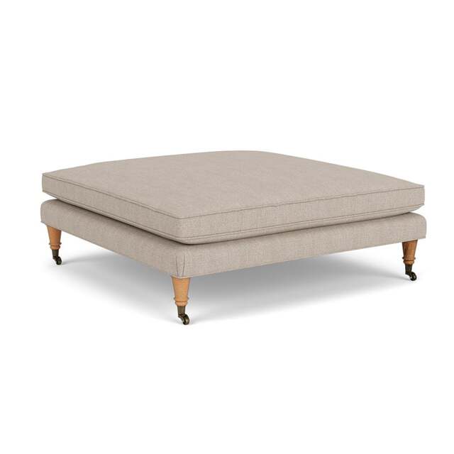 Foot Stool - Natural - Luxury Italian Linen - Taylor Small - The Cotswold Company - image 1